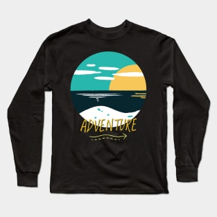 Beach summertime Adventure Explore the world travel lover palm tree sun Long Sleeve T-Shirt